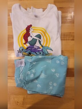 Hanna ANDERSSON Disney White & Aqua Ariel-Themed set